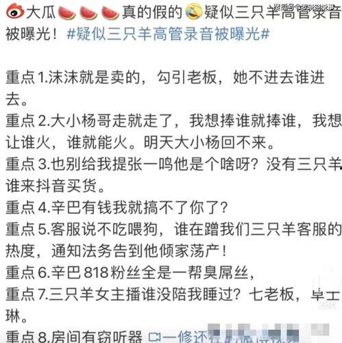 三只羊录音爆料视频,背后惊人真相曝光
