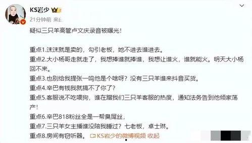 三只羊录音爆料视频,背后惊人真相曝光  第2张 三只羊录音爆料视频,背后惊人真相曝光  第2张